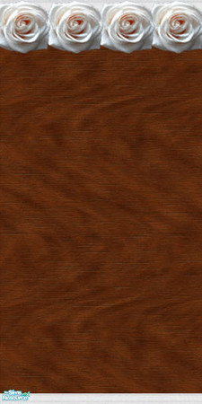 Sims 2 — Secret Place Bedroom - Dark Wood Wall by Riverwillows — Lovely dark mahagony with white rose border. Part of the