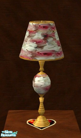 Sims 2 — Secret Place Bedroom - Victorian Lamp by Riverwillows — Lovely antique rose lamp. Part of the Secret Place