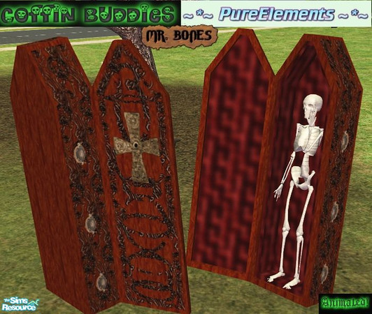 Sims 2 — Coffin Buddies - Mr.Bones by SaeraMaples — Here is a coffin trapped ghoul, named Mr.Bones, to spice up you
