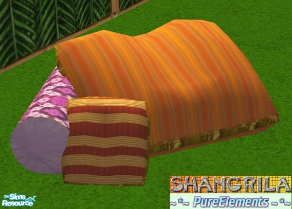 Sims 2 — Shangrila Mesh Set - Deco Pillows by SaeraMaples — A down to earth set with a Tibetan inspired colors.