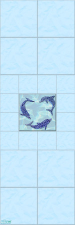 Sims 2 — Mosaic Sealife Wall Tile Collection - Dolphin 1 by shadow66 — This is one from a set of 15 tiled walls, with a