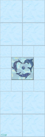 Sims 2 — Mosaic Sealife Wall Tile Collection - Dolphin 2 by shadow66 — This is one from a set of 15 tiled walls, with a