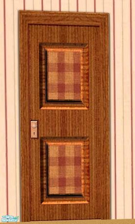 Sims 2 — NK Tan & Red Walnut LR - Door by MoMama — When the urge to coordinate strikes, it shows up in the strangest