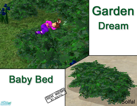 Sims 2 — Garden Dream Baby Bed  by solfal — Baby garden bed 