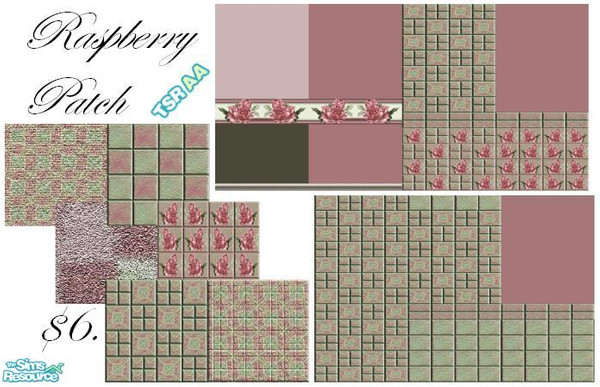 Sims 2 — Raspberry Patch by Lorah — Walls and floors in raspberry and olive.