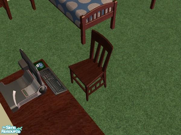 Sims 2 — "Barred Out" Bedroom Set - Desk Chair by jfade — Some sims just love to be reminded of times past.