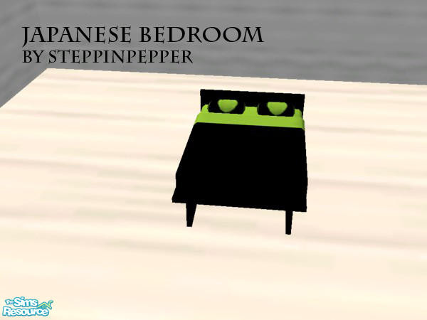 Sims 2 — Modern Japanese Bedroom - Double Bed by steppinpepper — Part of Modern Japanese Bedroom set
