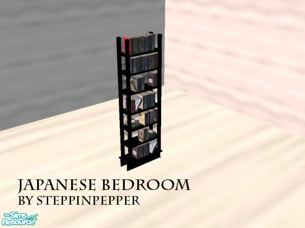 Sims 2 — Modern Japanese Bedroom - Bookshelf by steppinpepper — Part of Modern Japanese Bedroom set