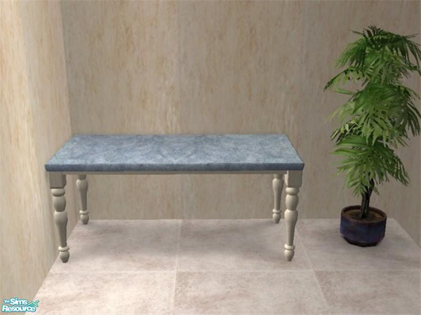 Sims 2 — Blue Marble Kitchen - Table by munchkin_brat — My Blue Marble floor texture applied to kitchen appliances, the