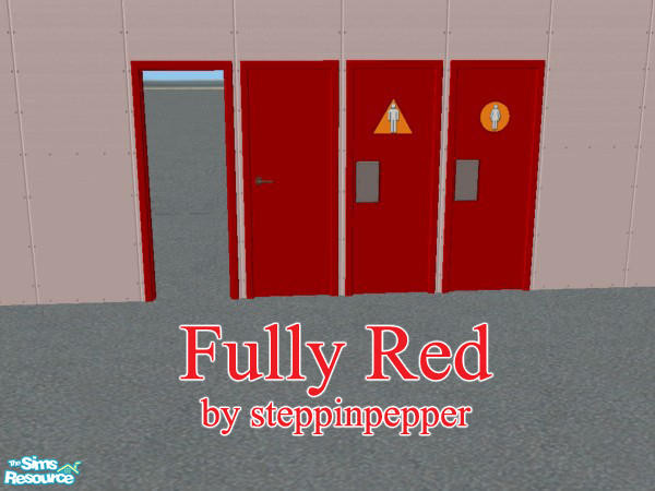 Sims 2 — Fully Red Dorm Room - Door by steppinpepper — Part of Fully Red Dorm set **NOTE** One package file, works on all
