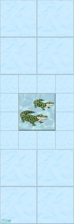 Sims 2 — Mosaic Sealife Wall Tile Collection - Alligators by shadow66 — This is one from a set of 15 tiled walls, with a