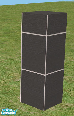 Sims 2 — Maya Build - Black Panel Recolor Column by Bitzybus — Part of the Maya Build set in black.