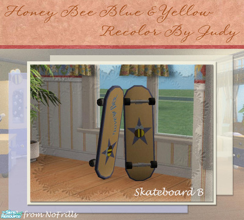 Sims 2 — Judy HoneyBee Blue & Yellow-Skateboard B by judyhugsnoopy — Another choice for your little kid bedroom. Hope
