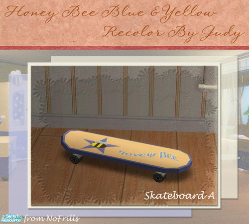 Sims 2 — Judy HoneyBee Blue & Yellow-Skateboard A by judyhugsnoopy — Another choice for your little kid bedroom. Hope