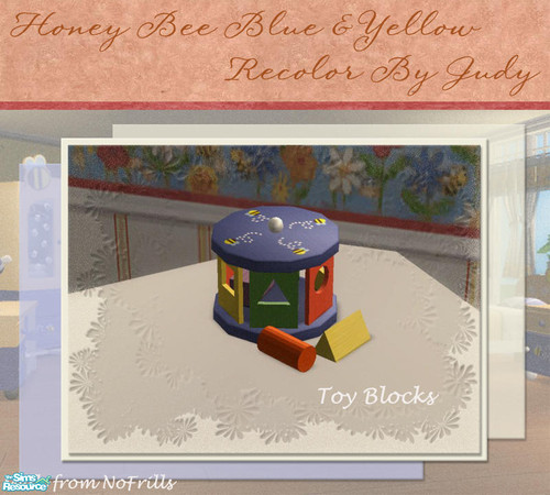 Sims 2 — Judy HoneyBee Blue & Yellow - Toy Blocks by judyhugsnoopy — Another choice for your little kid bedroom. Hope
