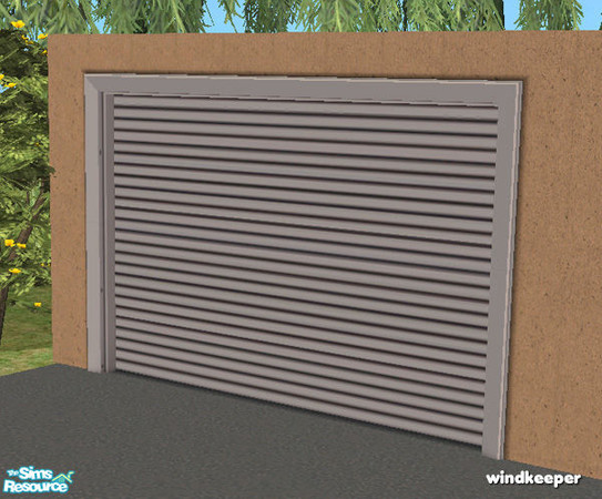Sims 2 — Flat garage door - grey metal by Windkeeper — Recolor of "Flat garage door - mesh" from this set,