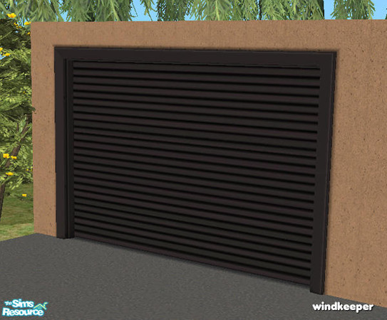 Sims 2 — Flat garage door - black metal by Windkeeper — Recolor of "Flat garage door - mesh" from this set,