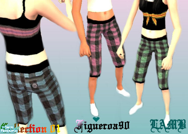 Sims 2 — L.A.M.B. Collection 01 by Figueroa90 — Flat-Fitted Crop Pant
