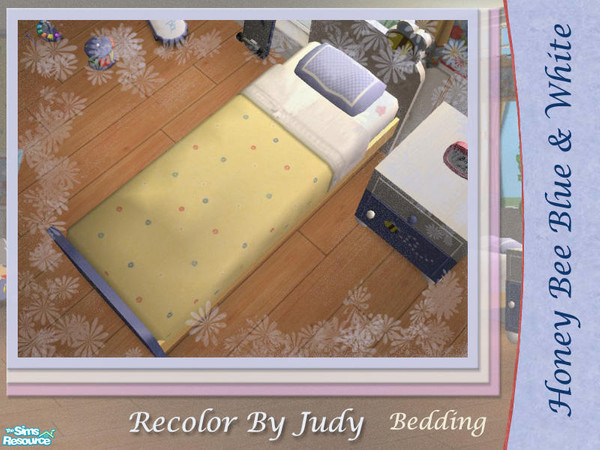 Sims 2 — Judy HoneyBee Blue & White - Bedding by judyhugsnoopy — Recolor Maxis bedding for my Blue & White Honey