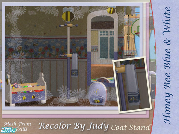 Sims 2 — Judy HoneyBee Blue & White - CoatStand by judyhugsnoopy — Recolor of "NoFrills Honey Bee Whole
