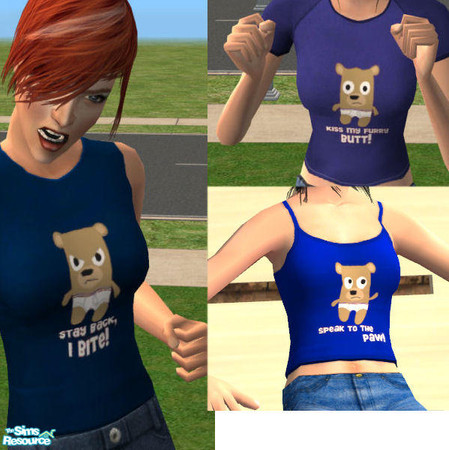 Sims 2 — Set of 3 Bear in Underwear Tops by tuftylocks — Any of you David and Goliath fans out there will recognise these