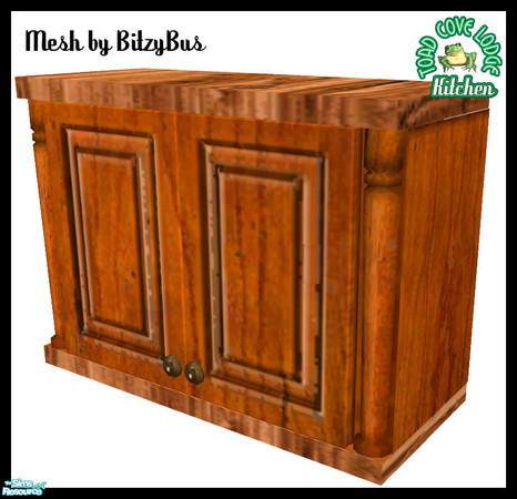 Sims 2 — Toad Cove Lodge Kitchen Upper Cabinet by dancingaphrodite — A perfect upper cabinet contructed of heavily