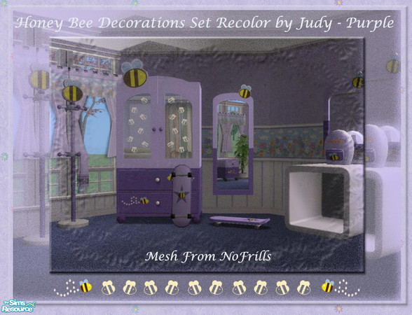 Sims 2 — Judy HoneyBee Deco Set - Purple by judyhugsnoopy — Recolor "NoFrills HoneyBee Decorations Set" Big