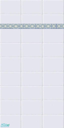 Sims 2 — Chrysanthemum Border Tile Wall by jeni — A Recolour of the Maxis Wall Tiles. Part of a small set to mix and