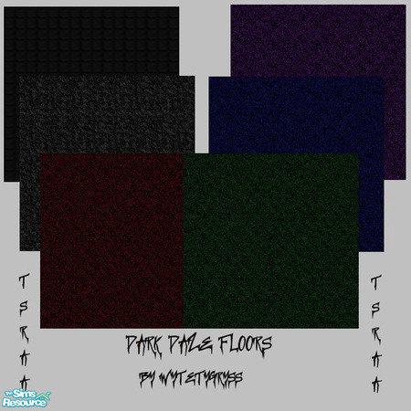 Sims 2 — Dark Daze Floor Collection by wytetygryss — A set of six "goth" inspired floors - one tile and six