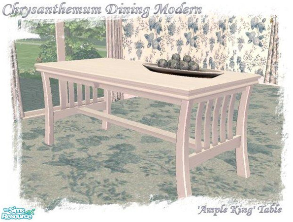 Sims 2 — Chrysanthemum Dining Modern Table by jeni — This is a White recolour of the 'Ample King' Dining Table, to match