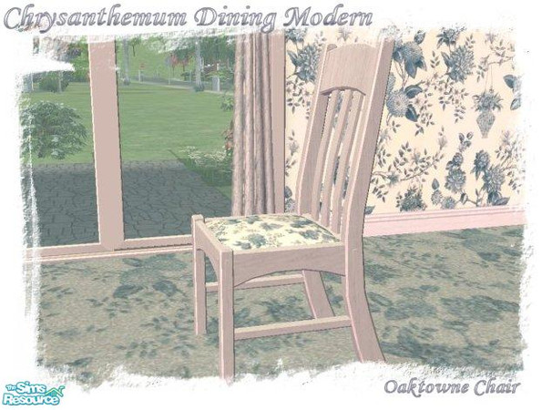 Sims 2 — Chrysanthemum Dining Modern Chair by jeni — This is a recolour of the Oaktowne Dining Chair. This file is the