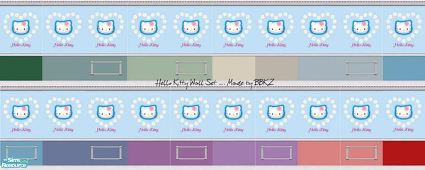 Sims 2 — Hello Kitty Wall Set by BBKZ — Dedicated to Purrfessional & her ='..'= ..... Enjoy and rate them! :-)