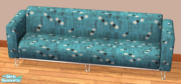 Sims 2 — HairPin Living! - Aqua Dot Sofa by Shannanigan — ... with Chrome Legs. Requires original mesh to work in your