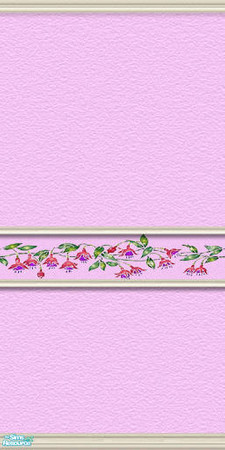 Sims 2 — am_bloomin_10 by Cruella — Pretty painted wall with fuschia stencil border.