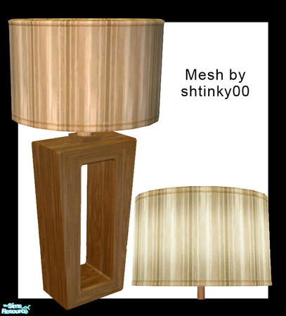 Sims 2 — Polished Comfort Table Lamp by dancingaphrodite — Rich brown wood base with golden lampshade glows brightly and
