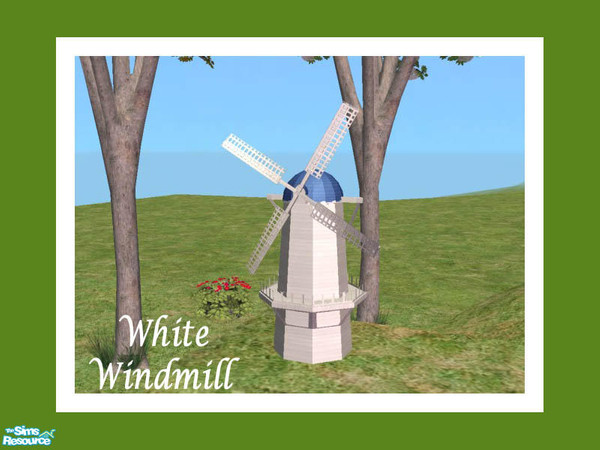 Sims 2 — Garden Windmills White by Shakeshaft — Part of a set of Windmills to place in your gardens, this was a