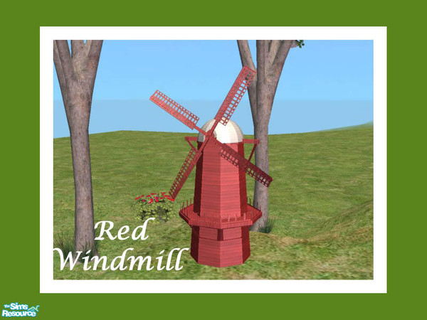 Sims 2 — Garden Windmill Red by Shakeshaft — Part of a set of Windmills to place in your gardens, this was a