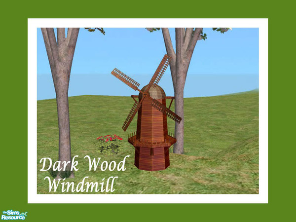 Sims 2 — Garden Windmill Dark Wood by Shakeshaft — Part of a set of Windmills to place in your gardens, this was a