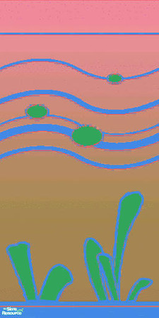 Sims 2 — Seascape - Seaweed Wall by Morganthe — -part of Seascape set-