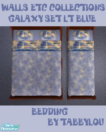 Sims 2 — TL - Walls Etc - Galaxy LtBlue - Bedding by TabbyLou — Bedding for Galaxy in Light Blue for Walls Etc