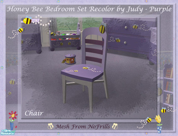 Sims 2 — Judy Honey Bee Room Chair Purple by judyhugsnoopy — Recolor of "NoFrills Honey Bee Study & Fun Room