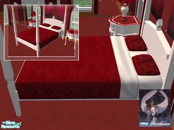 Sims 2 — Scarlett bedframe - white by pixielusion — Part of Scarlett bedroom set