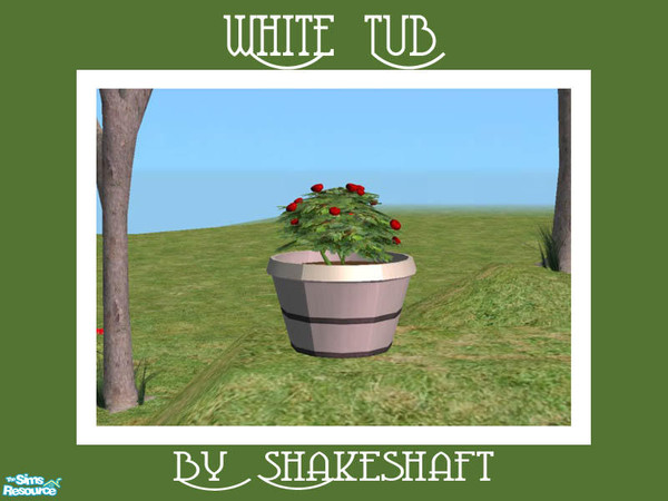 Sims 2 — White Tub by Shakeshaft — Part of a set of garden tubs filled with roses to decorate your patios and gardens,