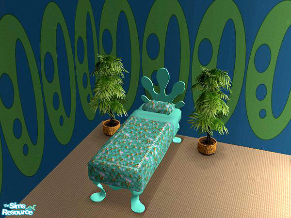 Sims 2 — Fun-N-Funky in Teal - Bed by munchkin_brat — Matches other items in Fun-N-Funky Teal set.
