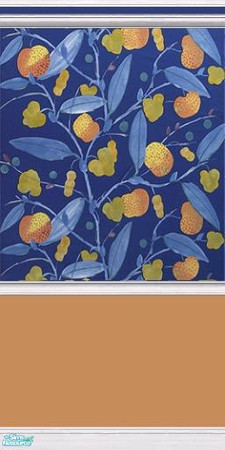 Sims 2 — Designer Fabric Set 1 - Wallpaper by galilea — Bright and bold design for your walls. Fabric 'Paratiisi Blue' is