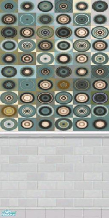 Sims 2 — Green Circles by Tempty — maxis white brick with green circle tiles made by Tempty TSRAA