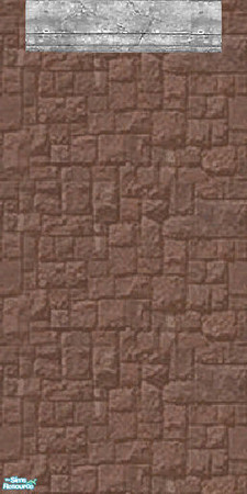 Sims 2 — Red Stone Walls & Walks - Center by Cerulean Talon — Deep, rich brick-red colored stone with rugged
