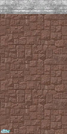 Sims 2 — Red Stone Walls & Walks - Crown by Cerulean Talon — Deep, rich brick-red colored stone with rugged