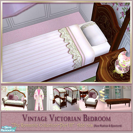Sims 2 — Victorian Bedroom Add-ons - Bedding by Cashcraft — Vintage Victorian Bedroom Part III, "Add-ons" set