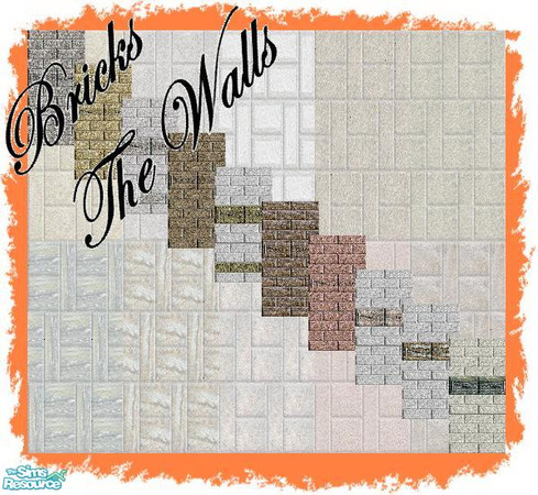 Sims 2 — Bricks The Walls by Lorah — Matches; The Floors in blue, pink, brown, green, etc.